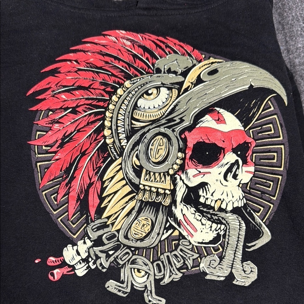 Zero Foxtrot Red and Black Graphic Sweatshirt Hoodie - Picture 4 of 4